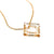 crystal frame necklace - gold honey