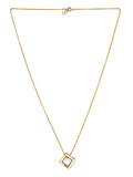 crystal frame necklace - gold honey