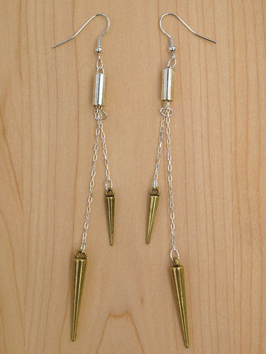 antique bronze spike earrings