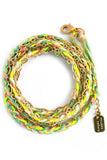 braided wrap bracelet - gold neon surf