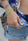 chain bracelet - neon green