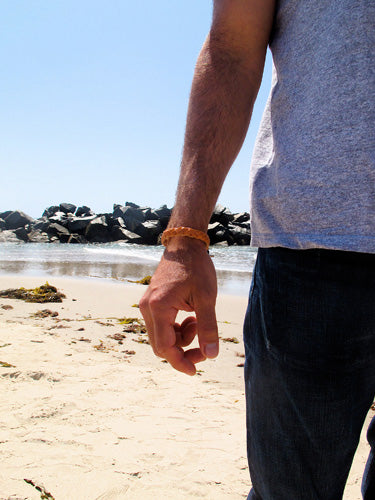 leather bracelet - clay