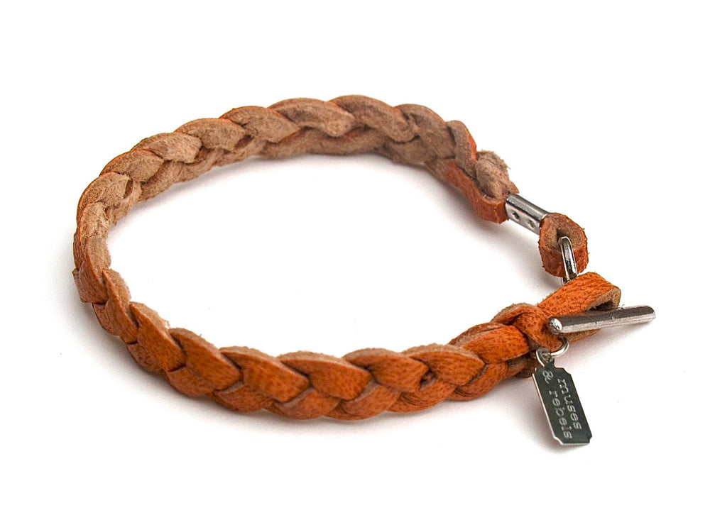 leather bracelet - clay