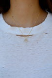 crystal heart necklace - gold champagne