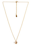 crystal heart necklace - gold champagne