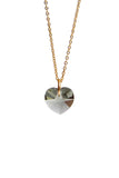 crystal heart necklace - gold smoke