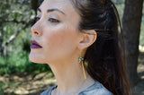 crystal skull earrings - gold black