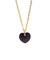 crystal heart necklace - gold jet black