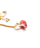 crystal heart necklace - gold rose peach