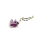 crystal heart necklace - silver iris
