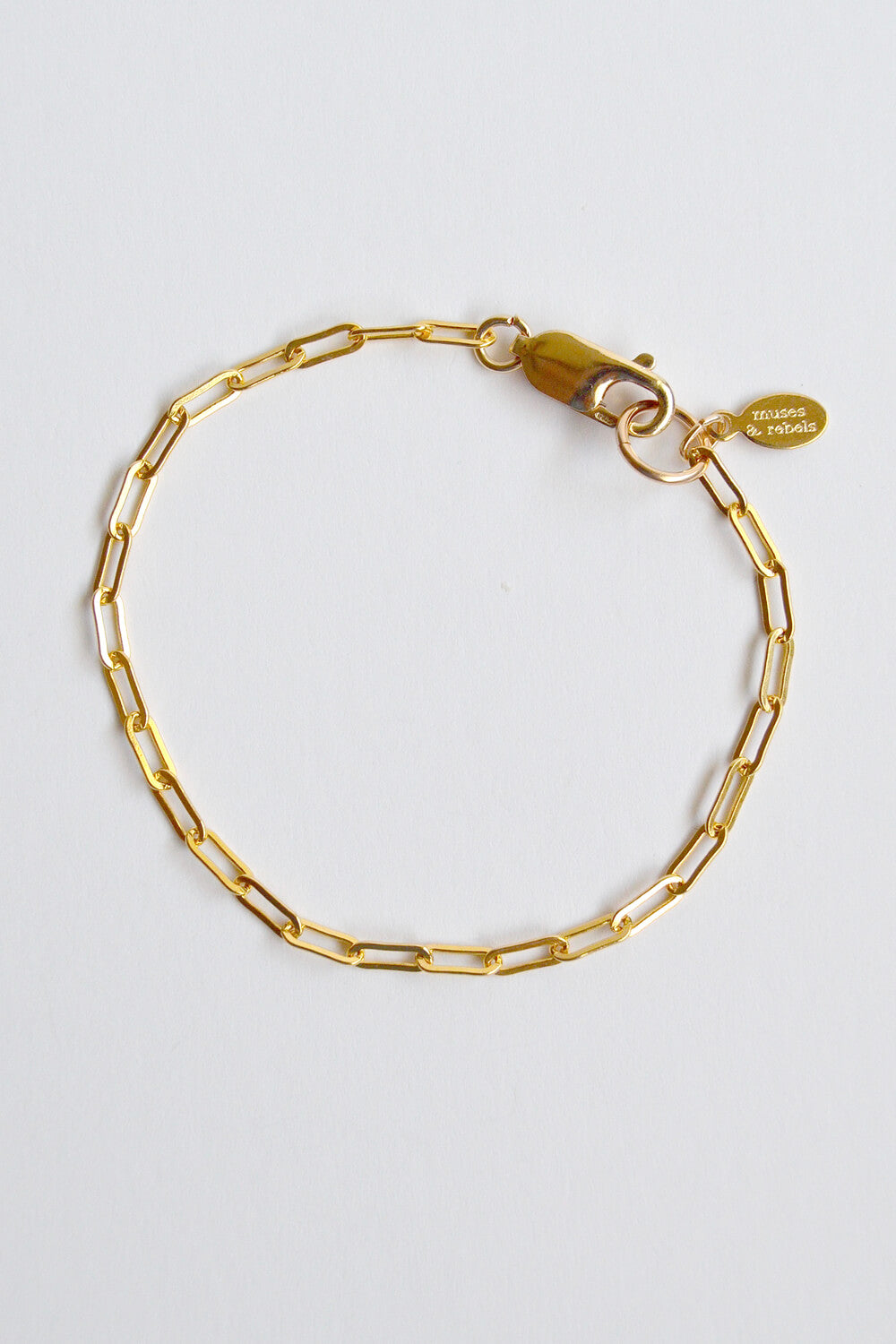 custom length paperclip chain bracelet - 14k gold