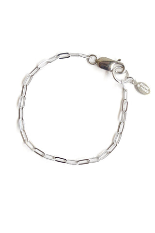 custom length paperclip chain bracelet - sterling silver