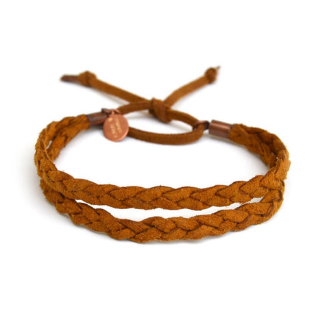 double braid bracelet - whiskey