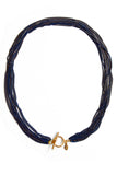 enamel toggle necklace - gold navy