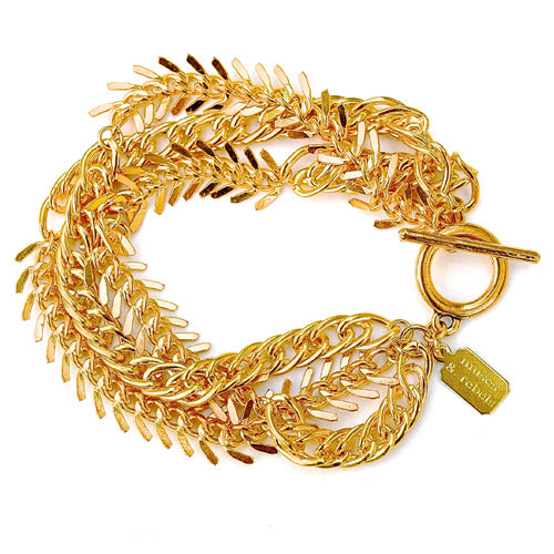 fishbone bracelet - gold