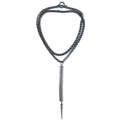 fishbone necklace - gunmetal