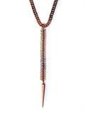 fishbone necklace - tarnished copper