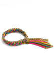 fringe bracelet - gold rainbow ombre
