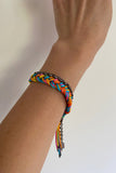 fringe bracelet - gunmetal rainbow ombre