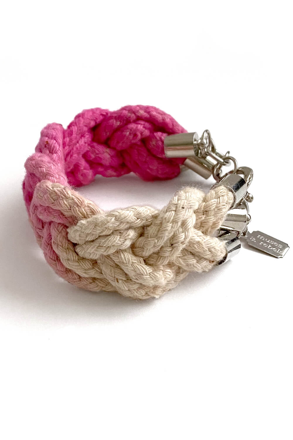 dip dyed rope bracelet - pink