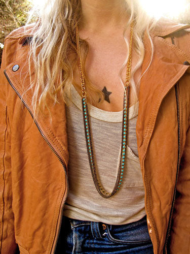 gold & turquoise necklace