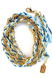 braided wrap bracelet - gold ocean