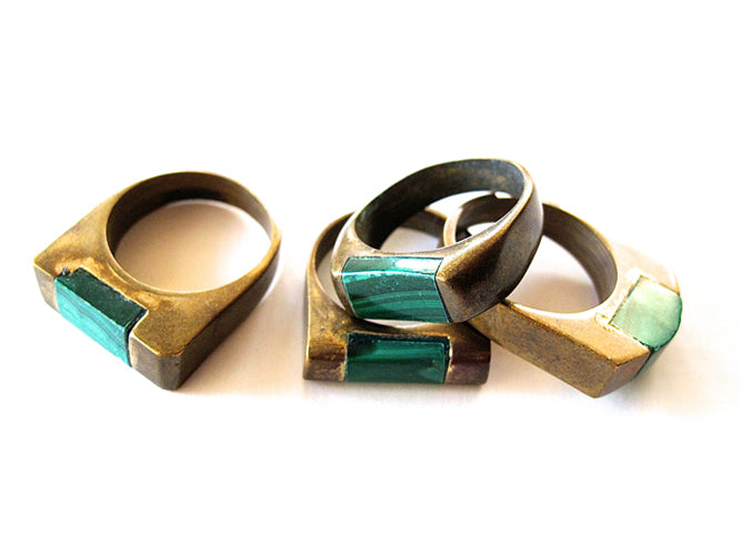 jade brass ring