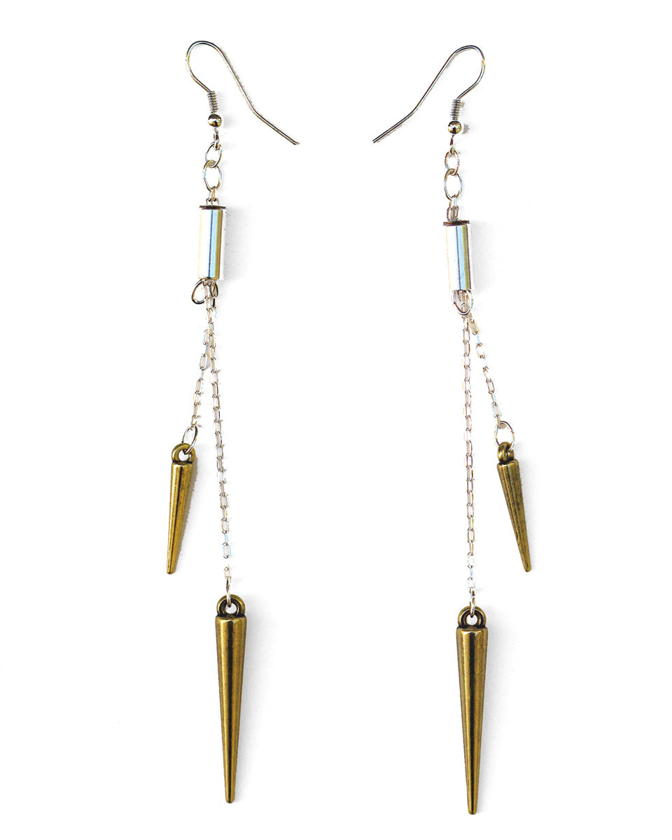 antique bronze spike earrings