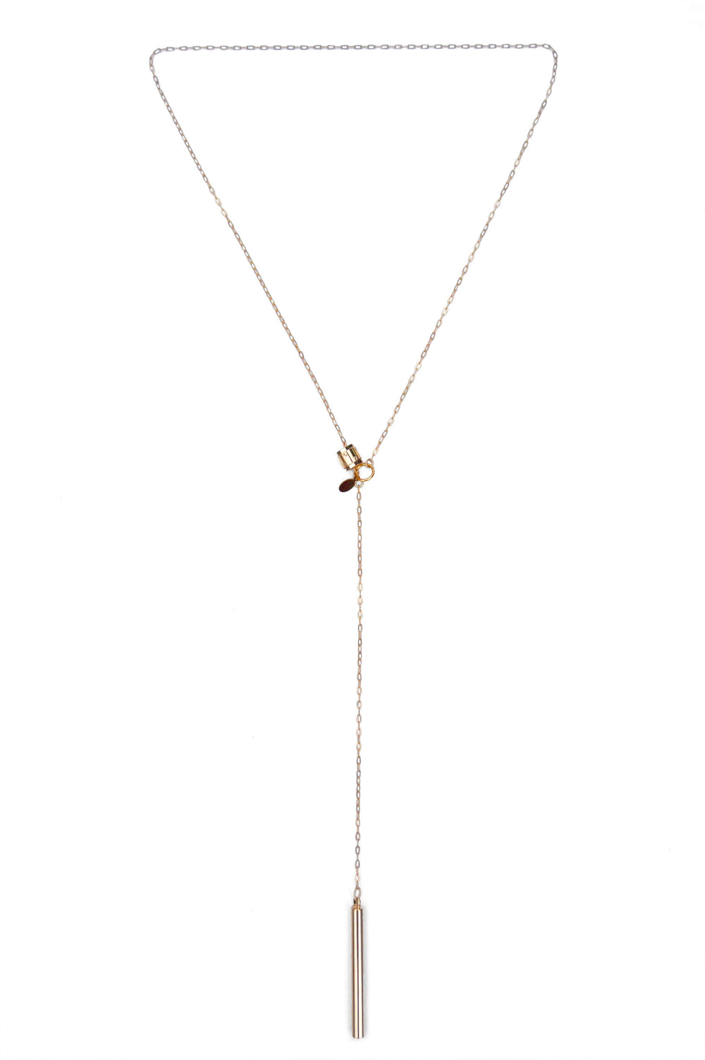 lariat pendant necklace - gold