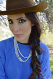 layered fishbone necklace - silver