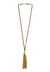 leather tassel necklace - champagne