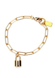 lock pendant bracelet - gold