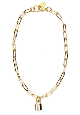 lock pendant necklace - gold