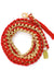 long chain - satin gold red