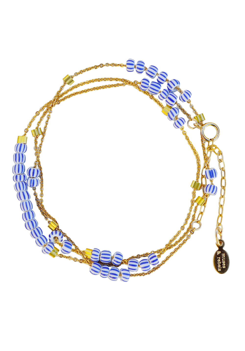 love chain - gold stripe bead