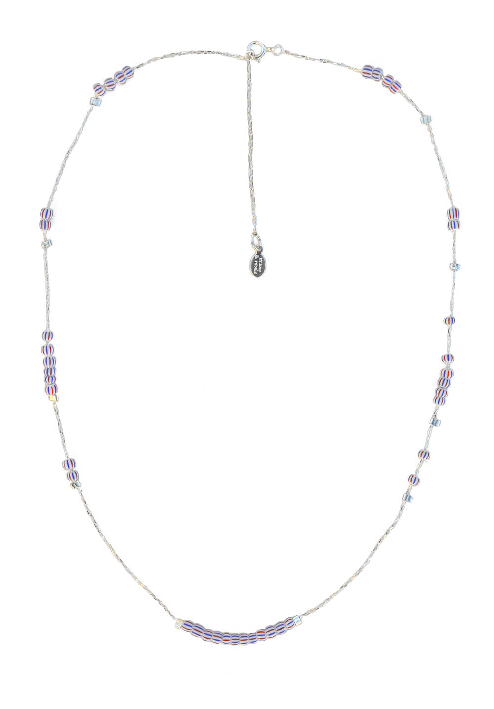 love chain - silver stripe bead