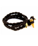 braided wrap bracelet - tobacco