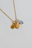 medallion initial necklace - gold custom