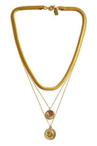 medallion necklace - gold