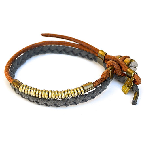 metal bead bracelet - smoke
