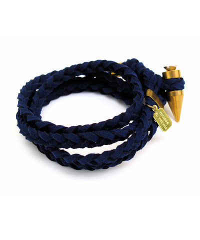braided wrap bracelet - navy