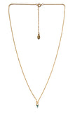 mini spike necklace - gold aqua