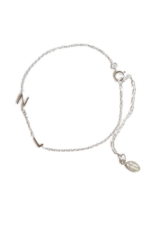mini vertical initial bracelet - silver custom