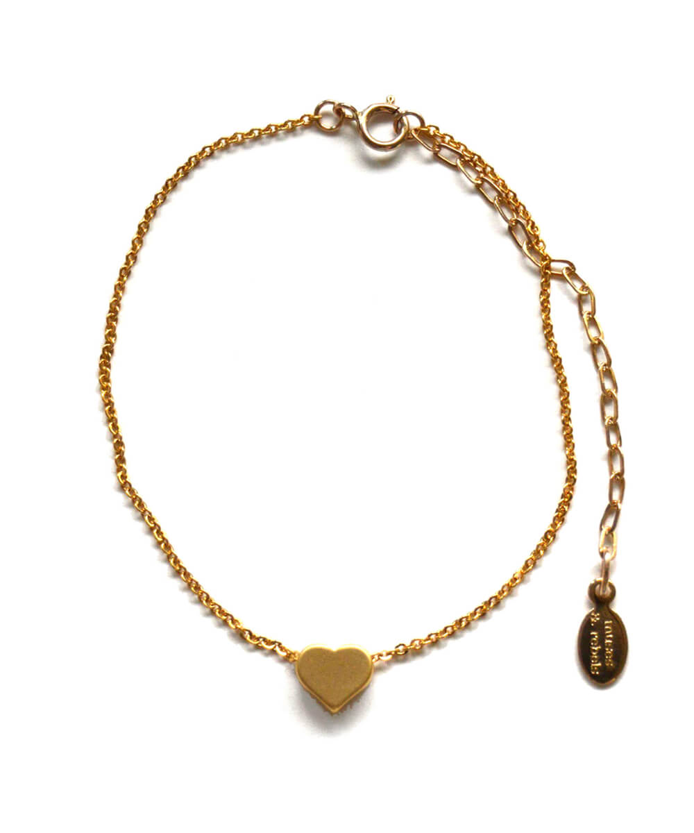 Gold Heart Multicolor W Initial Bracelet – www.pipabella.com