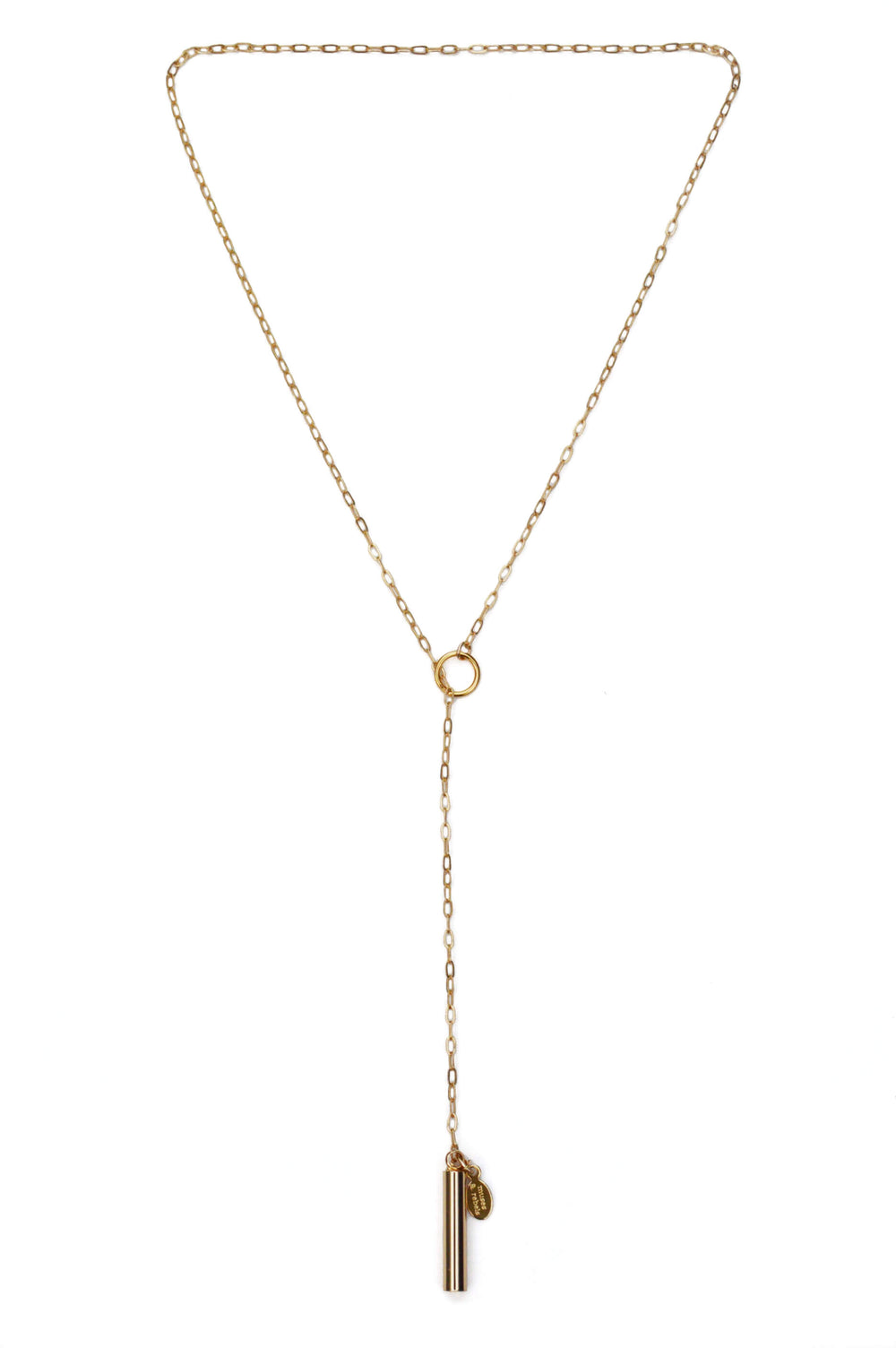 mini lariat pendant necklace - gold
