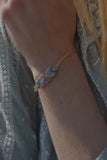 miyuki bead bracelet - gold lavender