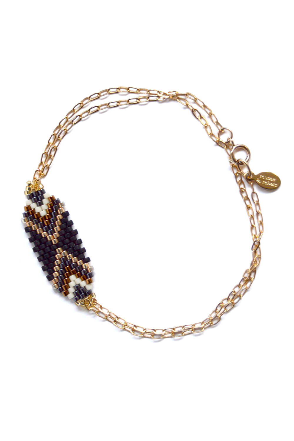 miyuki bead bracelet - gold night