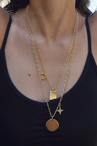 moonlight medallion necklace - gold