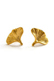mushroom earrings - matte gold