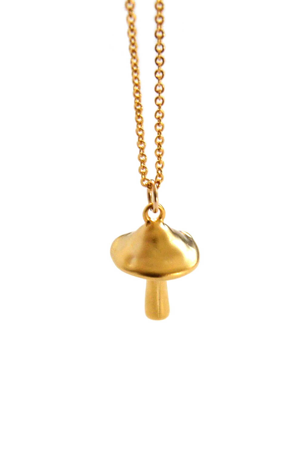 mushroom necklace - gold
